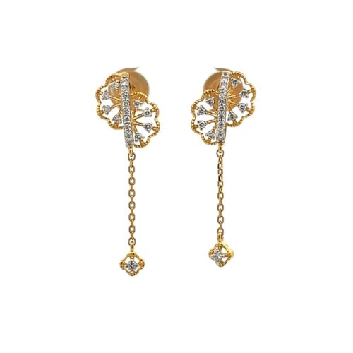 Glittering Diamond Earrings | Mustafa Jewellery Sinagpore