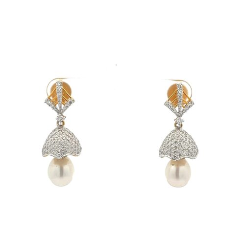 Lustrous Diamond Earrings - Front