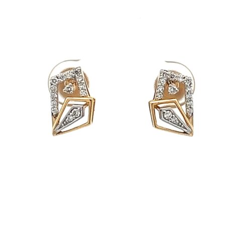 Luxurious Diamond Stud Earrings - Front