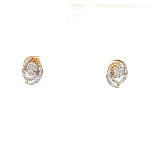 Unique Diamond Stud Earrings - Front