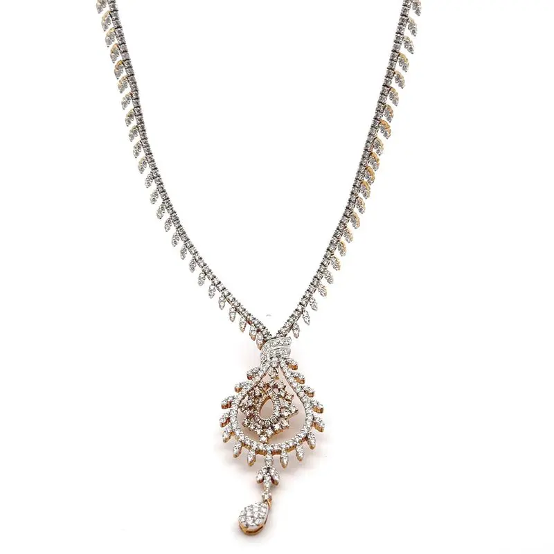 Gleaming Elegance Diamond Necklace | Mustafa Jewellery Singapore