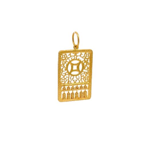 Prosperous Gold Abacus Pendant - Front View