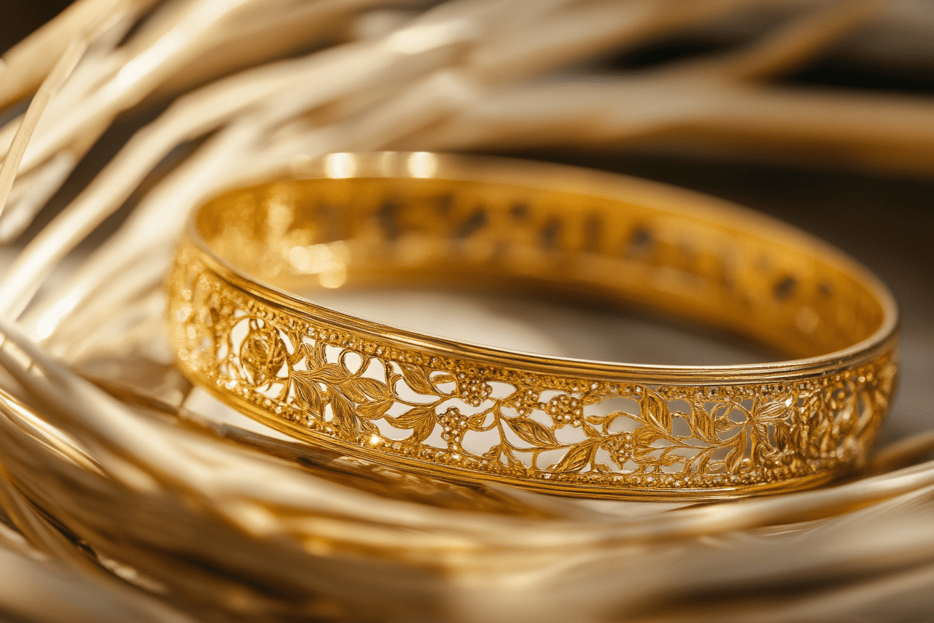 Luxurious Gold Bangles for the Lunar New Year