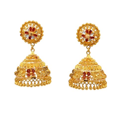 Heirloom Blossom Jhumkas | Mustafa Jewellery Singapore