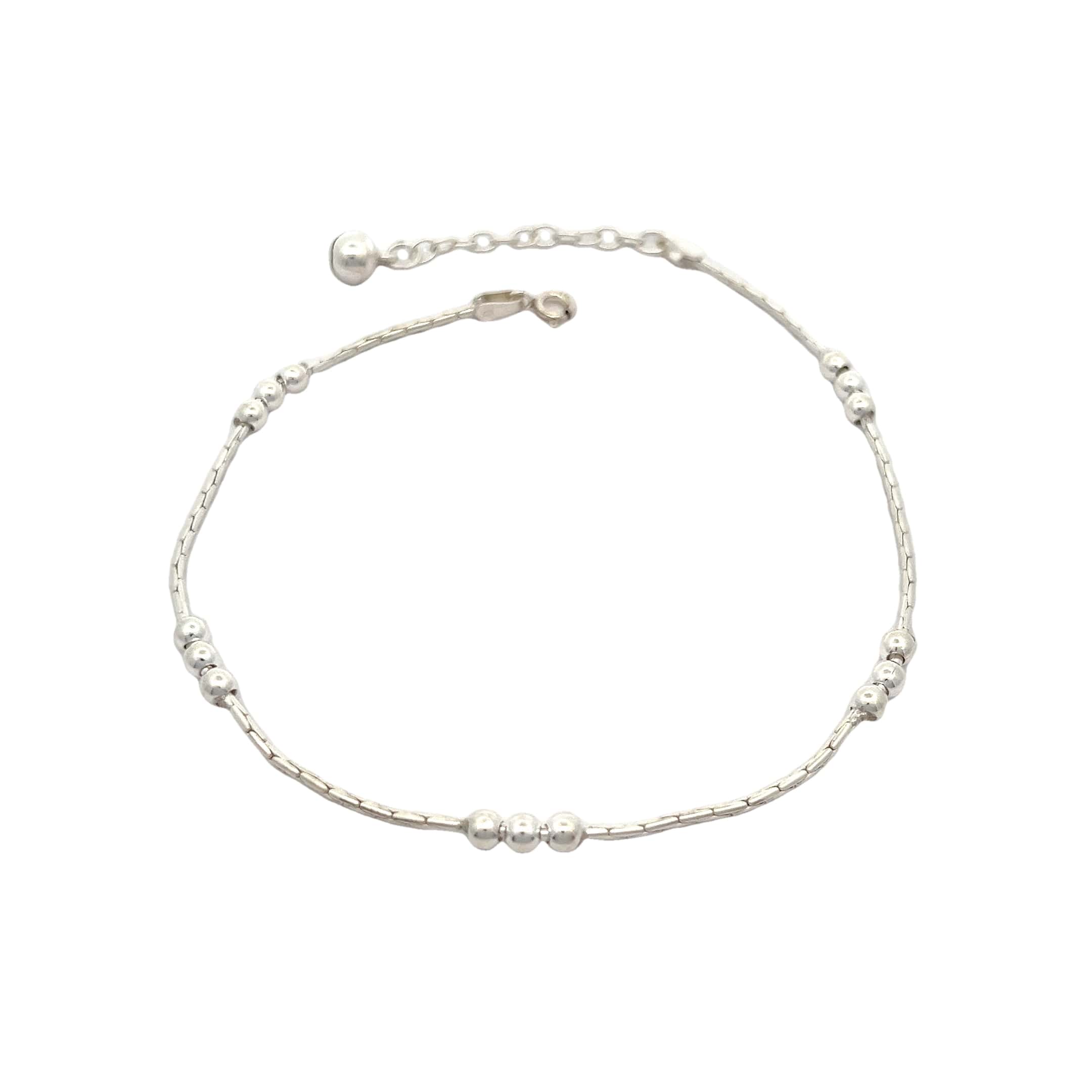 Serene Cascade Silver Anklet | Mustafa Jewellery Singapore