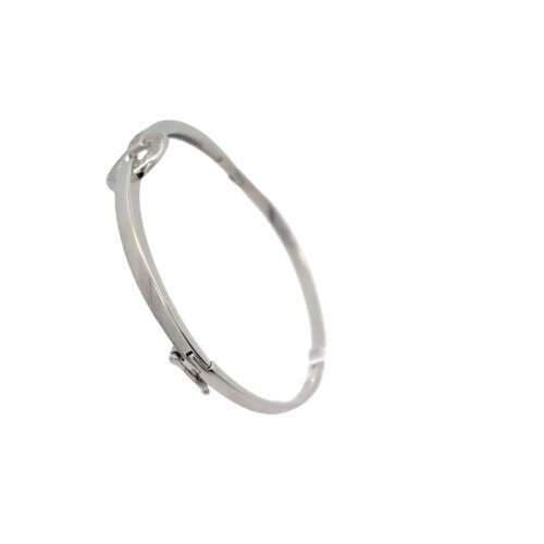 Moonlit Embrace Silver Bangle - Left