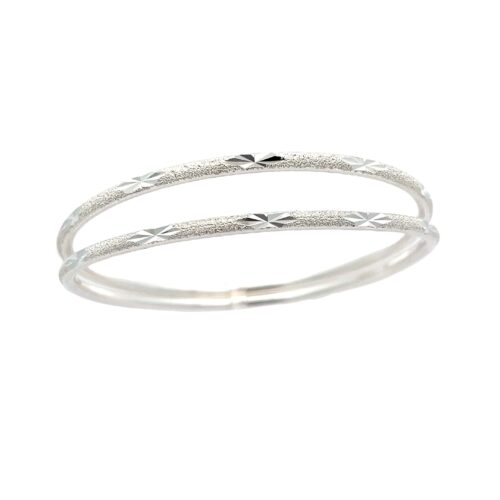 Enchanted Echo Silver Bangle | Mustafa Jewellery Singapore