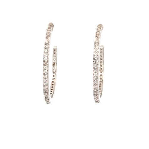 Sleek Hoop Earrings - Front | Mustafa Jewellery Singapore