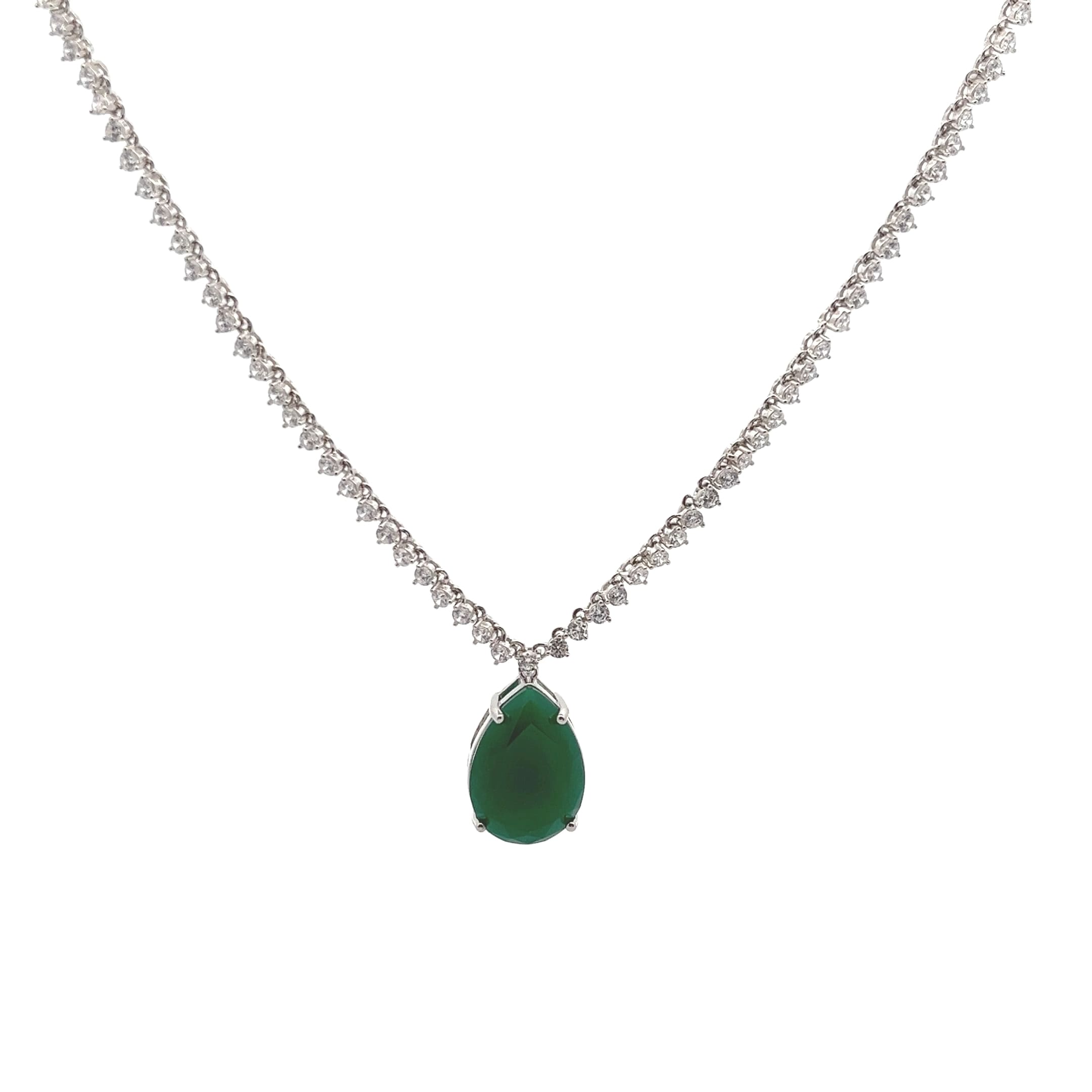 Peridot Aurora Silver Necklace | Mustafa Jewellery Singapore