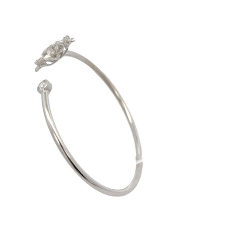 Starfall Serene Silver Bangle - Left