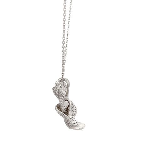 Floral Reverie Silver Necklace - Left