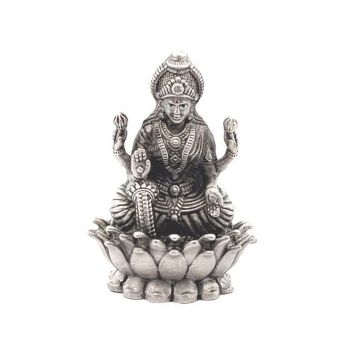 Mini Lakshmi on Lotus Silver Idol | Mustafa Jewellery Singapore