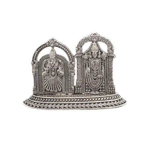 Sacred Archways – Venkateswara & Padmavati Silver Idol | Mustafa Jewellery Singapore