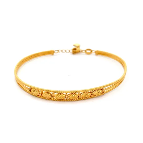 Golden Harmony Bangle | Mustafa Jewellery Singapore