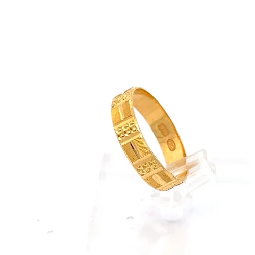 Aztec Pattern Ring - Left