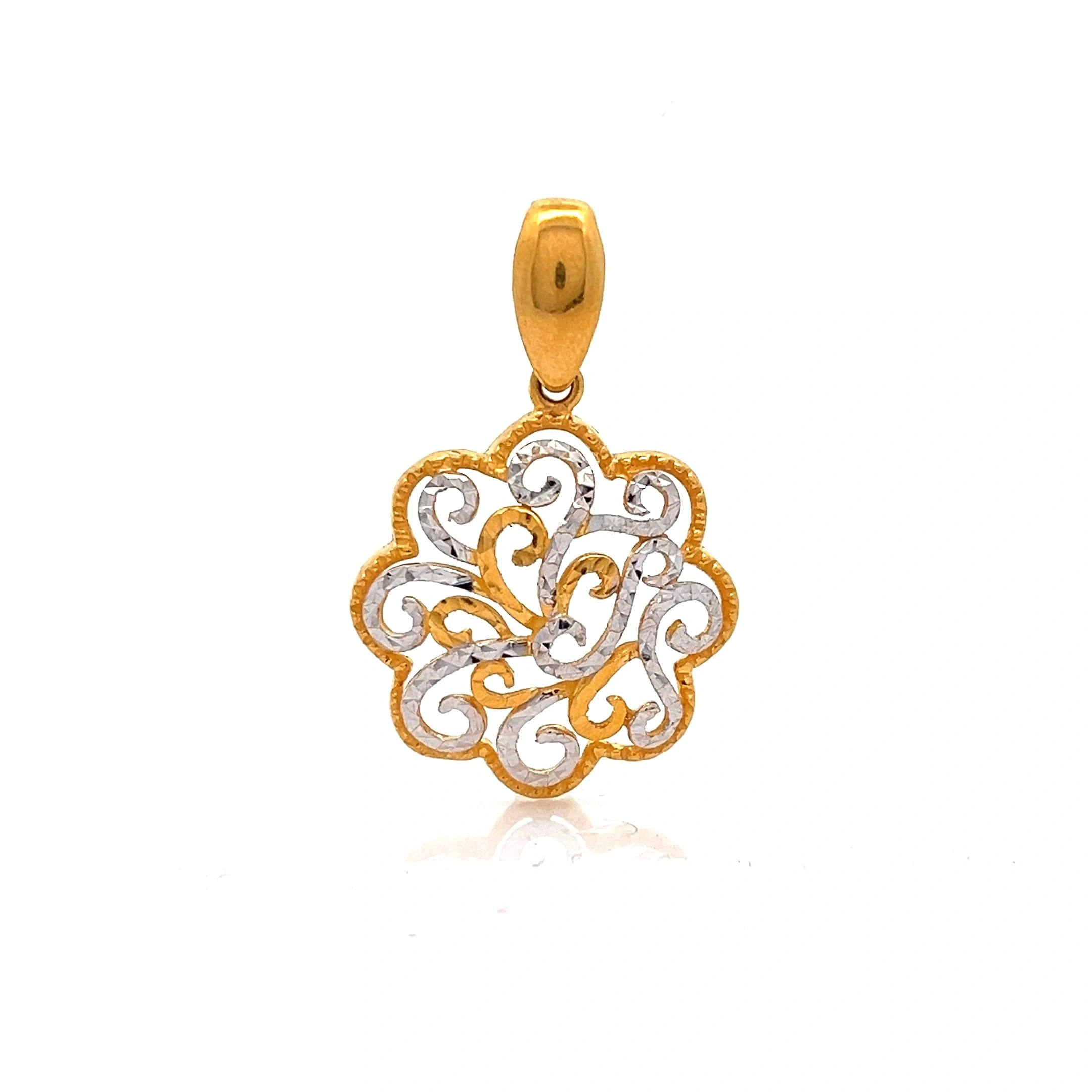 Swirling Blossom Pendant | Mustafa Jewellery Singapore