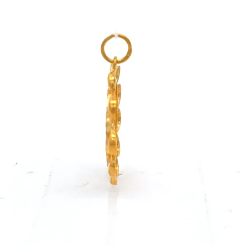 Vintage Floral Coin Pendant - Left