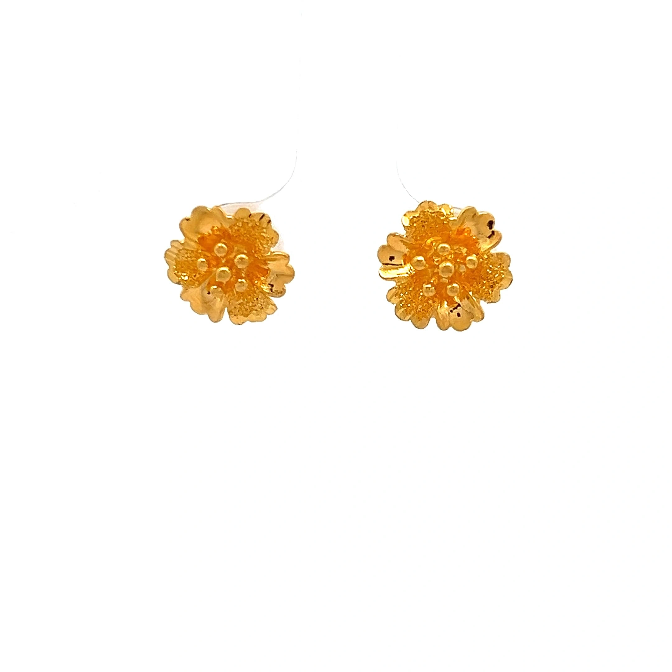 Flora Gold Flower Earrings | Mustafa Jewellery Singapore