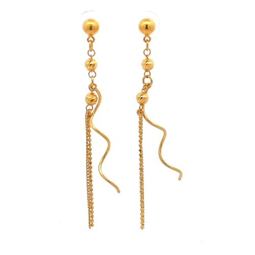 Golden Stream Earrings | Mustafa Jewellery Singapore