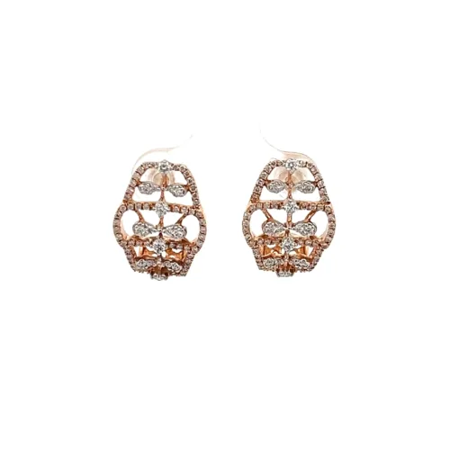Rose Lattice Earrings | Mustafa Jewellery Singapore