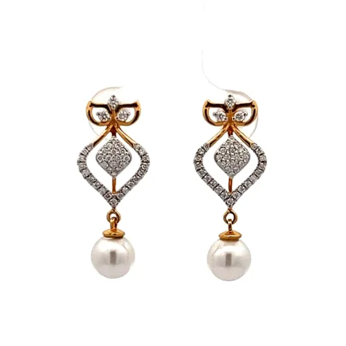 Regal Pearl Earrings | Mustafa Jewellery Singapore